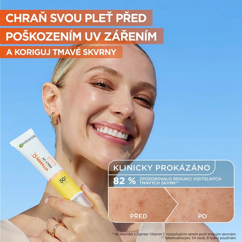 Skin Naturals Vitamin C denní rozjasňující UV fluid SPF 50+ glow - 4